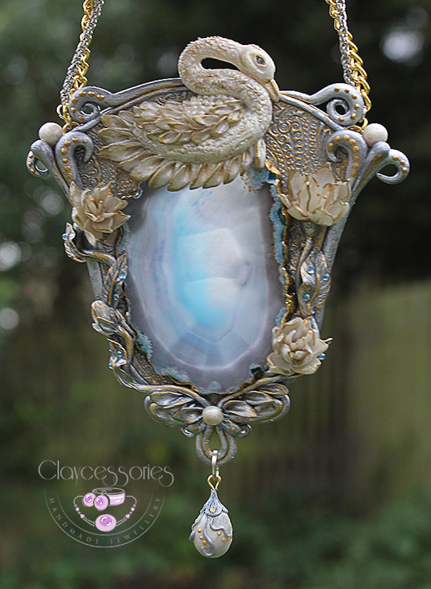 I Use Polymer Clay And Natural Stones To Create Art Nouveau Vintage Jewellery!