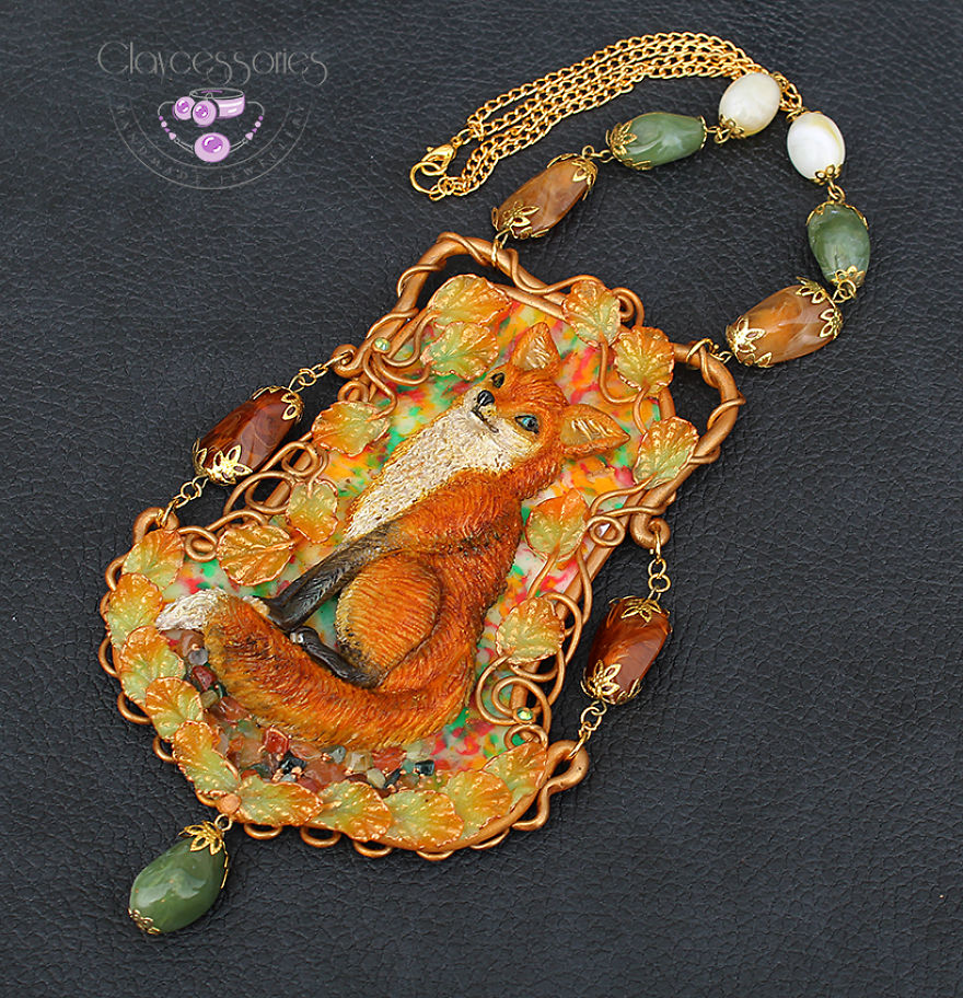 I Use Polymer Clay And Natural Stones To Create Art Nouveau Vintage Jewellery!