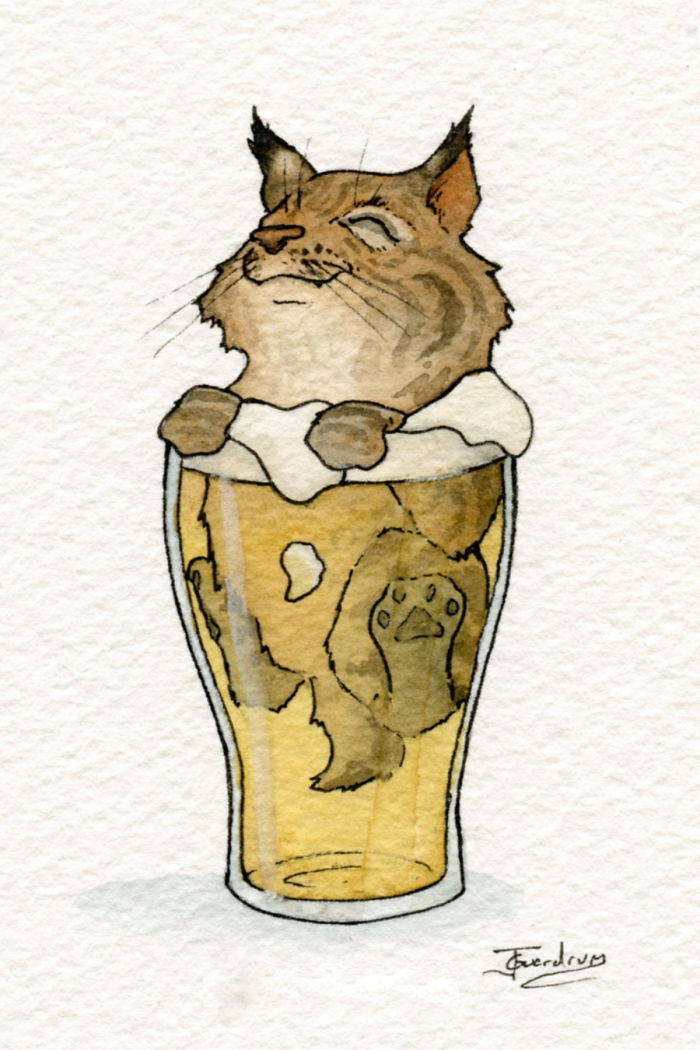 Watercolor Artist And Home Brewer Creates Cute Drawings Of Animals Chilling Out In Booze Watercolor Artist And Home Brewer Creates Cute Drawings Of Animals Chilling Out In Booze