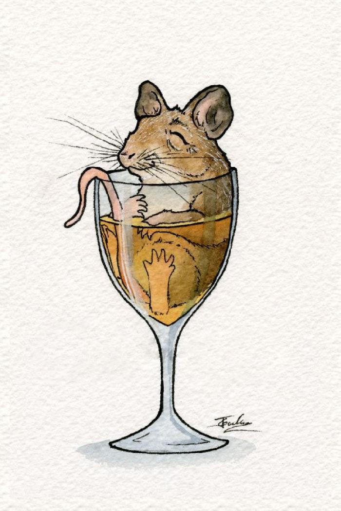 Watercolor Artist And Home Brewer Creates Cute Drawings Of Animals Chilling Out In Booze Watercolor Artist And Home Brewer Creates Cute Drawings Of Animals Chilling Out In Booze