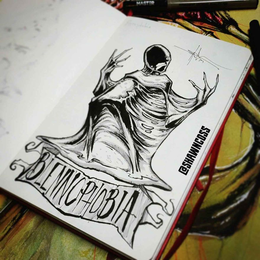 I Illustrated 31 Phobias For Feartober