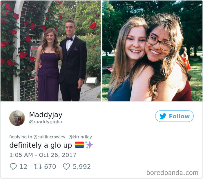 “Freshman To Senior Year, Does This Count As A Glo Up?” People Are Sharing Their Coming-Out ‘Glo Ups’ “Freshman To Senior Year, Does This Count As A Glo Up?” People Are Sharing Their Coming-Out ‘Glo Ups’