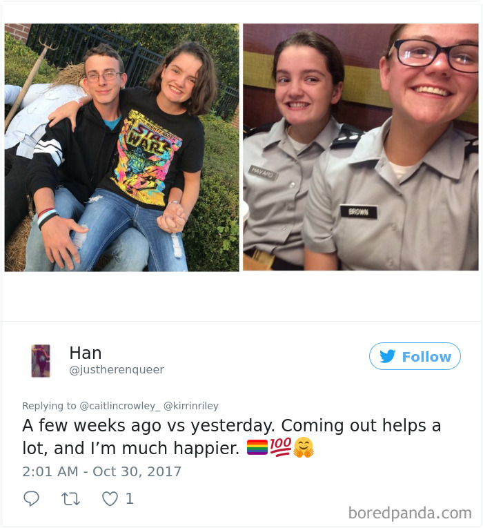 “Freshman To Senior Year, Does This Count As A Glo Up?” People Are Sharing Their Coming-Out ‘Glo Ups’ “Freshman To Senior Year, Does This Count As A Glo Up?” People Are Sharing Their Coming-Out ‘Glo Ups’