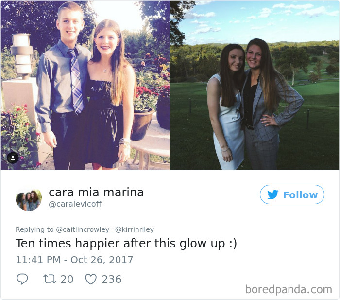 “Freshman To Senior Year, Does This Count As A Glo Up?” People Are Sharing Their Coming-Out ‘Glo Ups’ “Freshman To Senior Year, Does This Count As A Glo Up?” People Are Sharing Their Coming-Out ‘Glo Ups’