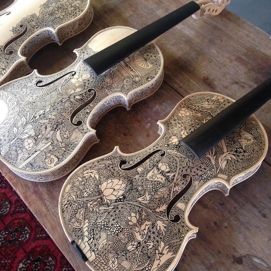 I’m The Violin Painter Who Spends Over 3 Weeks Illustrating Each One I’m The Violin Painter Who Spends Over 3 Weeks Illustrating Each One