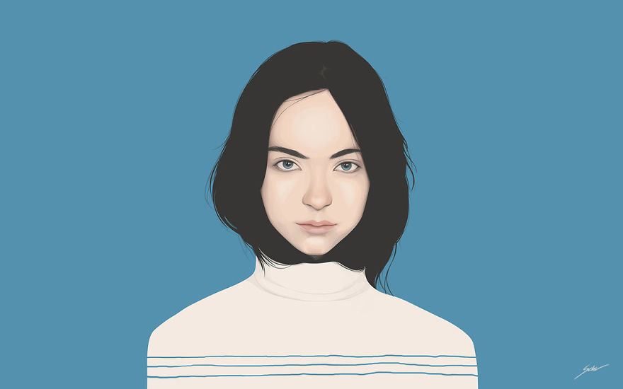 Artist Uses Vectors To Create Beautiful Portraits Of Women Artist Uses Vectors To Create Beautiful Portraits Of Women