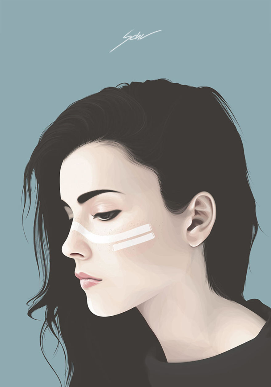 Artist Uses Vectors To Create Beautiful Portraits Of Women Artist Uses Vectors To Create Beautiful Portraits Of Women