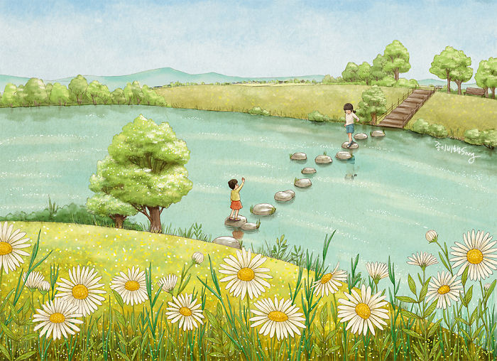 Korean Artist Illustrates Her Memories Of Growing Up With A Sister Korean Artist Illustrates Her Memories Of Growing Up With A Sister