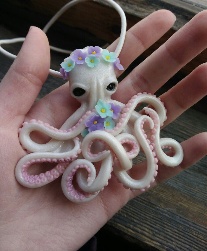 I Made This Polymer Clay Octopus Necklaces
