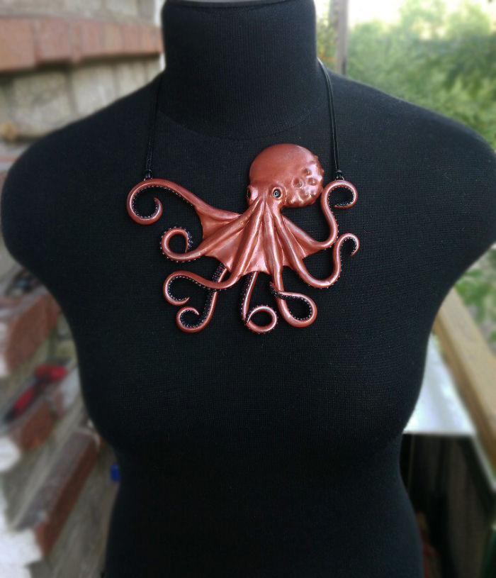 I Made This Polymer Clay Octopus Necklaces