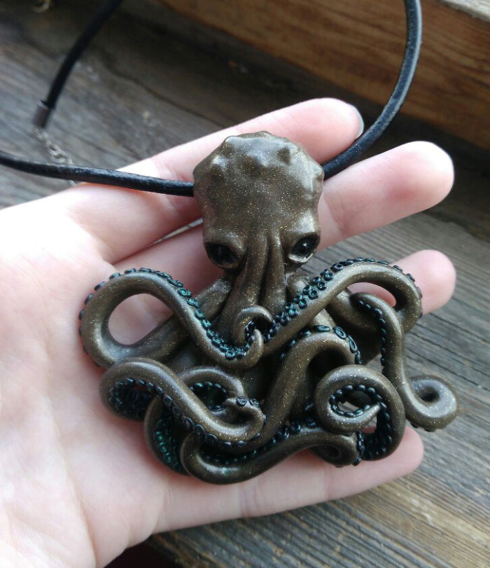 I Made This Polymer Clay Octopus Necklaces