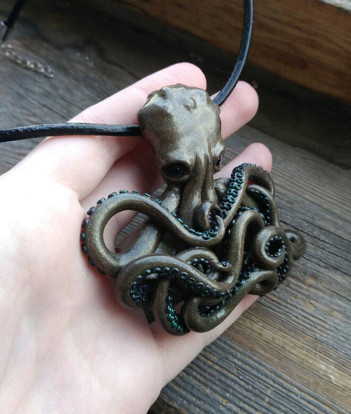 I Made This Polymer Clay Octopus Necklaces