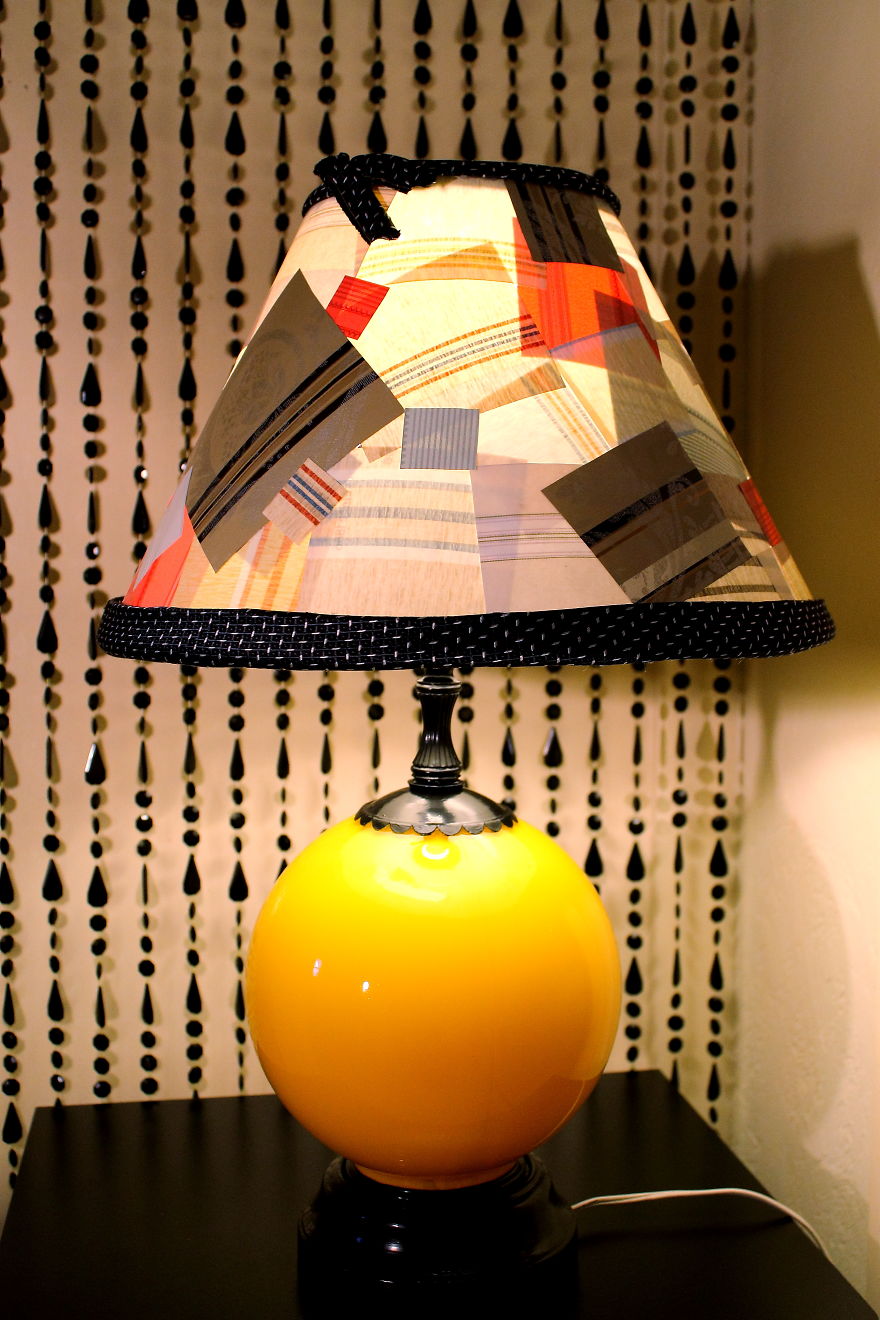 I Gave This Lamp A Makeover With Wallpaper Samples And A Necktie I Gave This Lamp A Makeover With Wallpaper Samples And A Necktie