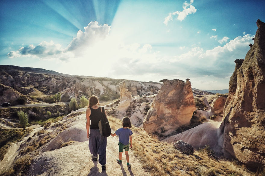 We Took Less-Traveled Roads To The Caucasus Mountains With Our 5-Year-Old Son Sitting In A Sidecar