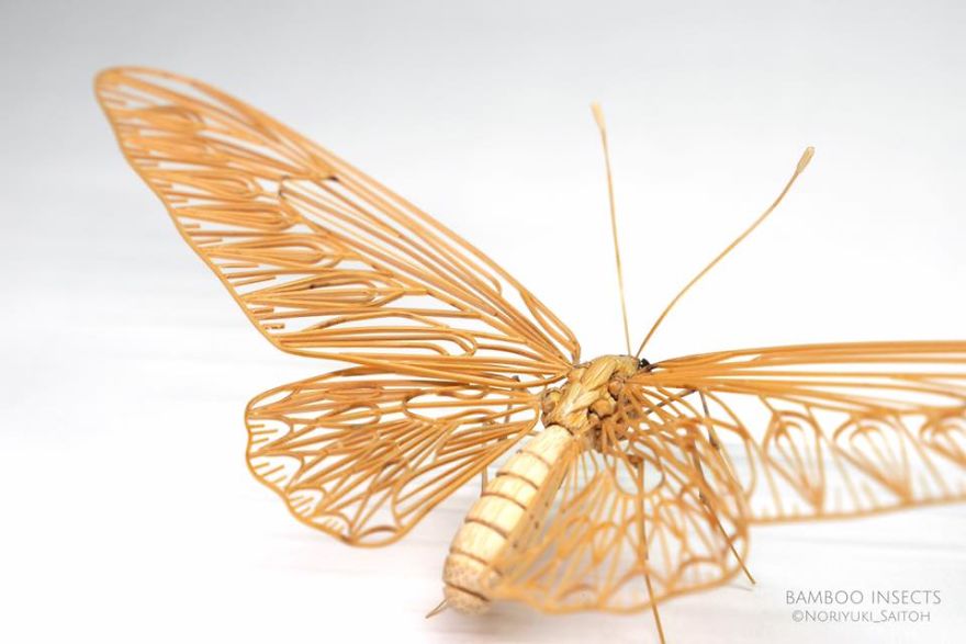 Japanese Artist Creates Incredibly Intricate Life-Size Insects From Bamboo, And The Result Will Impress You