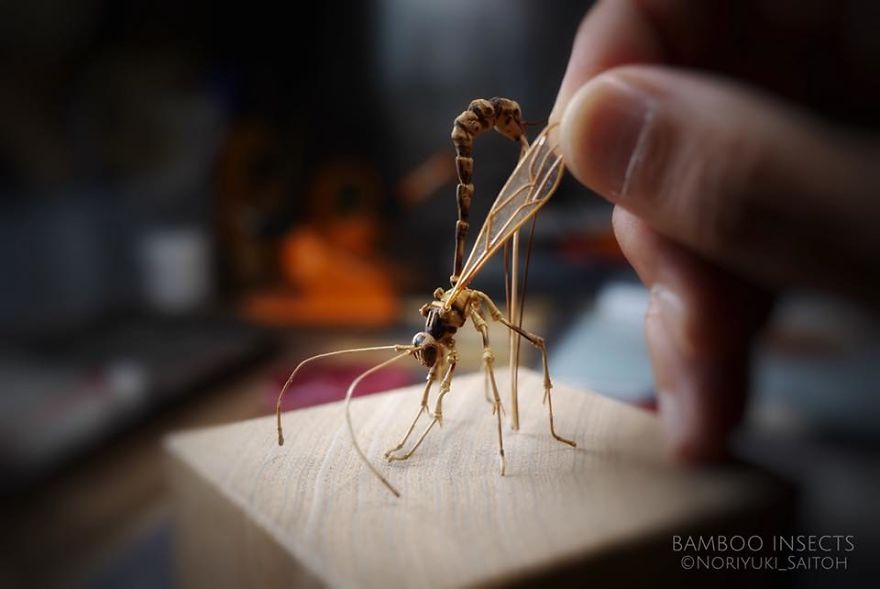 Japanese Artist Creates Incredibly Intricate Life-Size Insects From Bamboo, And The Result Will Impress You
