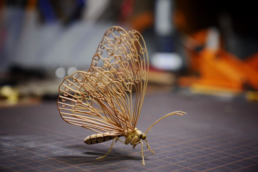 Japanese Artist Creates Incredibly Intricate Life-Size Insects From Bamboo, And The Result Will Impress You