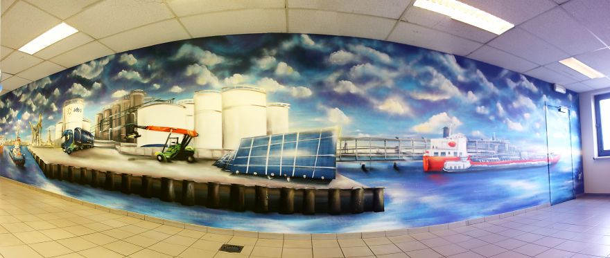 I Made This Mural In The Port Of Antwerp, Belgium