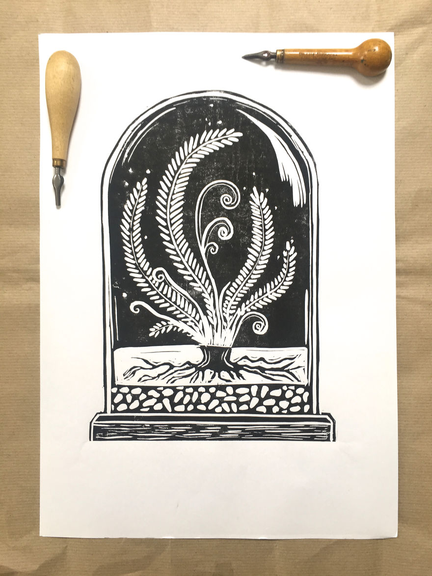 I Make Unique Botanical Inspired Linocut Prints I Make Unique Botanical Inspired Linocut Prints