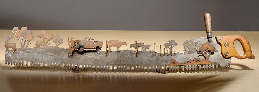 I Make Custom Metal Art From Large Two Man Saws I Make Custom Metal Art From Large Two Man Saws