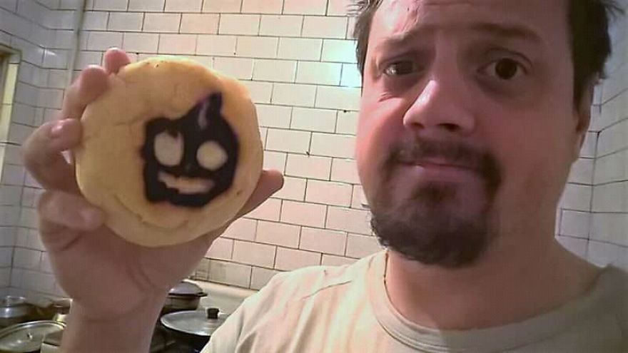 Making Breakfast This Morning, Random Halloween Pumkin Appears On My Arepa