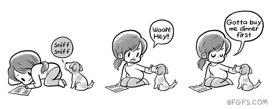 Girlfriend Illustrates Everyday Life With Her Boyfriend And A Puppy In 20 Adorable Comics Girlfriend Illustrates Everyday Life With Her Boyfriend And A Puppy In 20 Adorable Comics