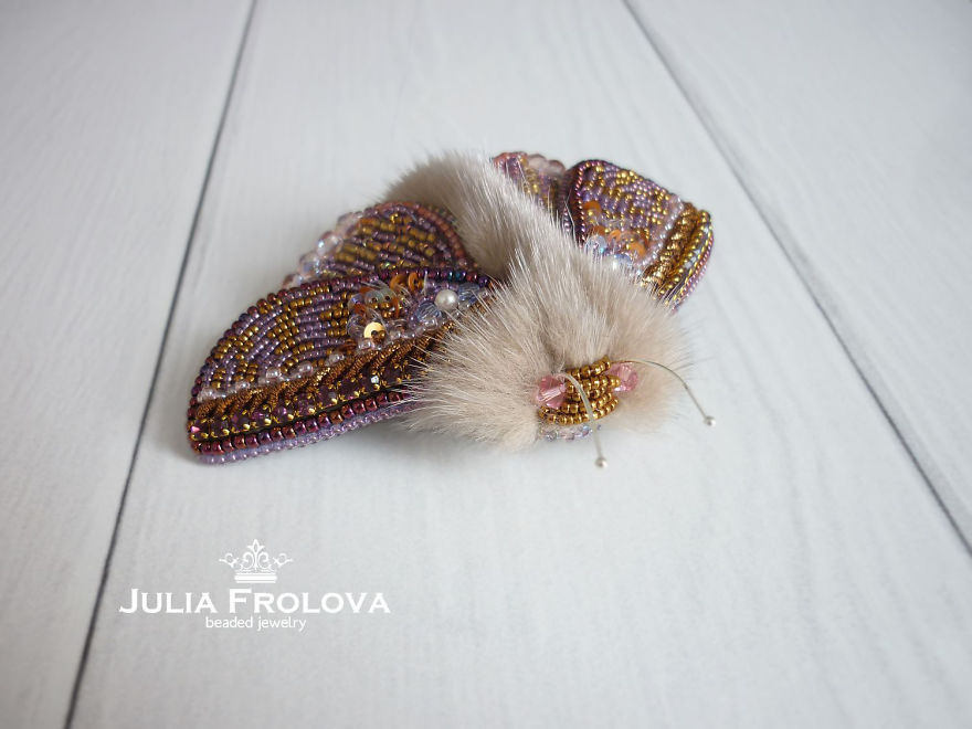 Russian Artist Creates Shiny Insect Jewelry Using Beads