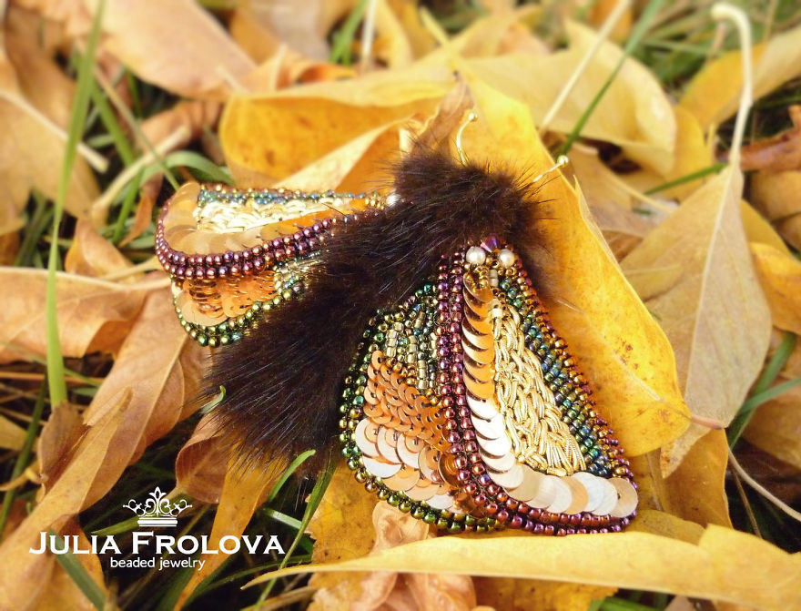 Russian Artist Creates Shiny Insect Jewelry Using Beads