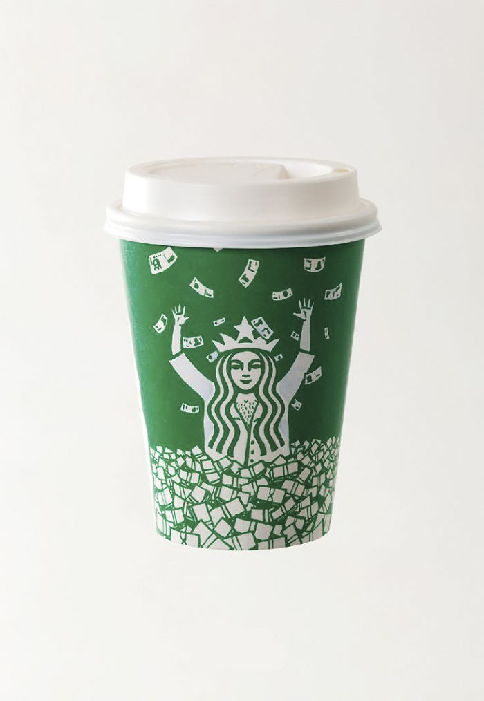 Artist Reveals The Hidden Life Of Starbucks’ Mermaid By Transforming Their Cups Artist Reveals The Hidden Life Of Starbucks’ Mermaid By Transforming Their Cups