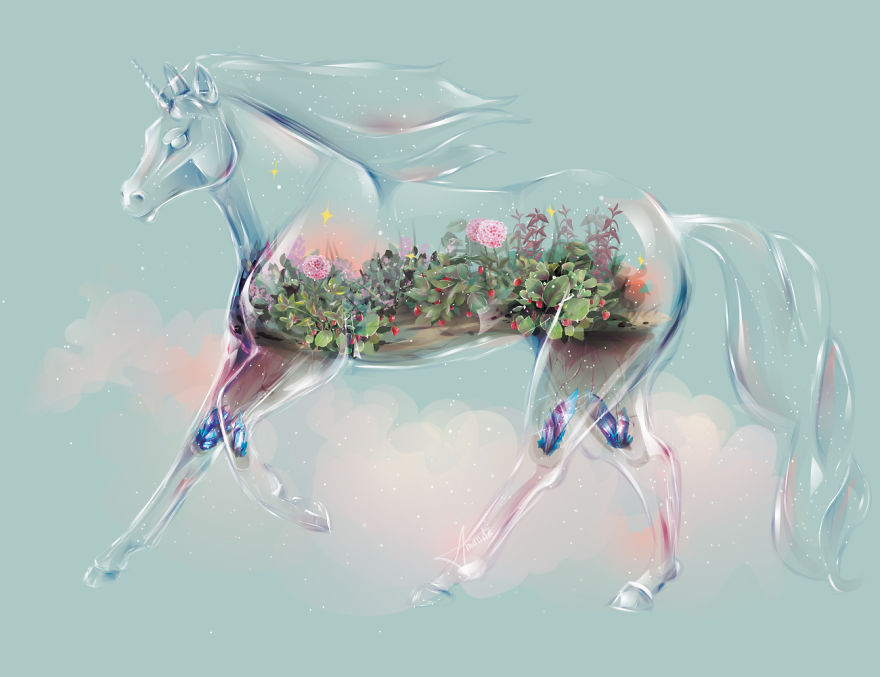 I Draw Animals As Beautiful Glass Terrariums