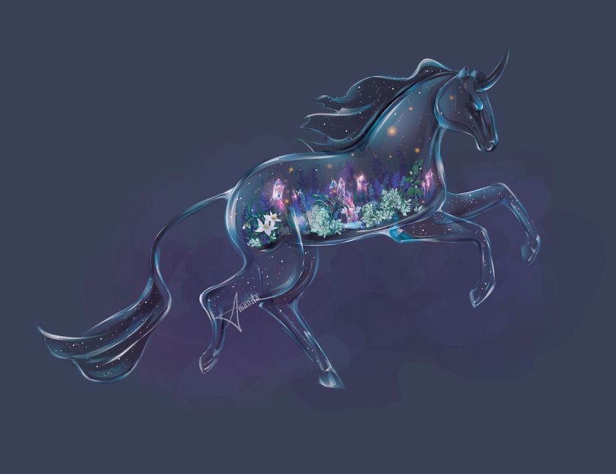 I Draw Animals As Beautiful Glass Terrariums