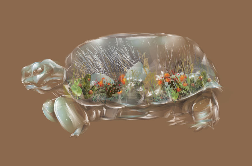I Draw Animals As Beautiful Glass Terrariums
