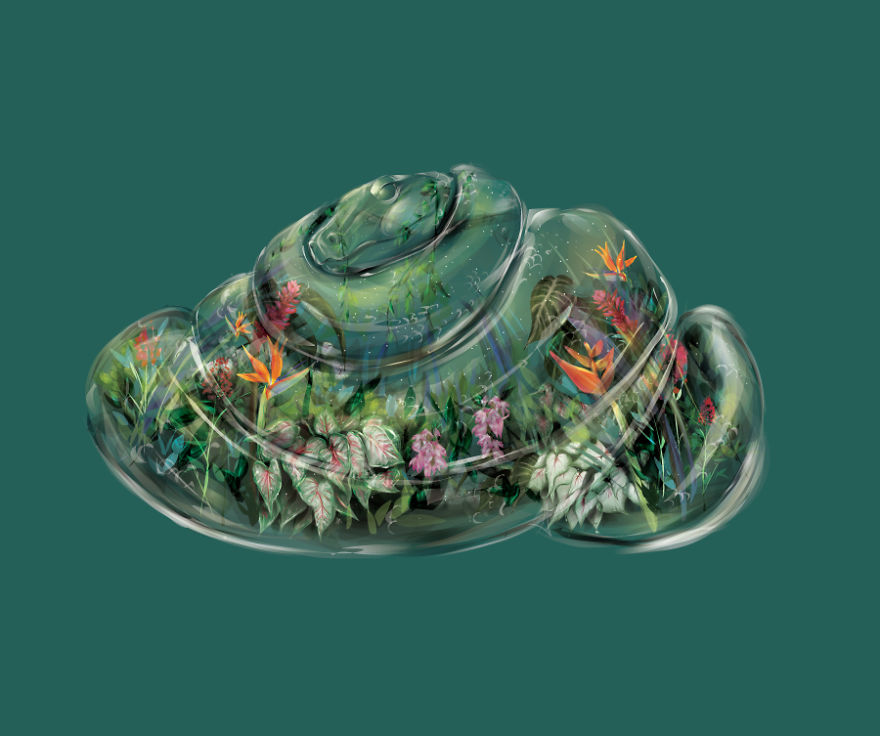 I Draw Animals As Beautiful Glass Terrariums