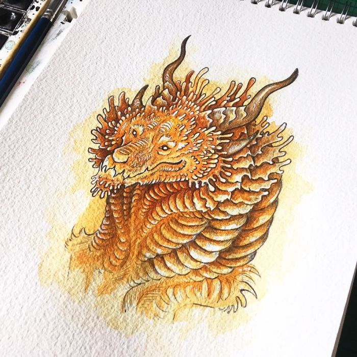 I Created A Sketchbook Full Of Colourful Dragon Illustrations