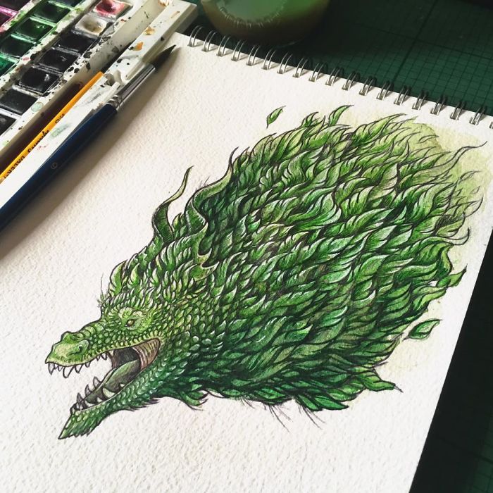 I Created A Sketchbook Full Of Colourful Dragon Illustrations