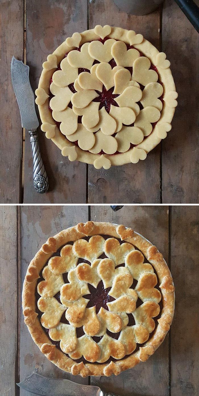 Baker Shows Before & After Pics Of Her Awesome Pie Crusts, And The Result Is Too Pretty To Eat Baker Shows Before & After Pics Of Her Awesome Pie Crusts, And The Result Is Too Pretty To Eat