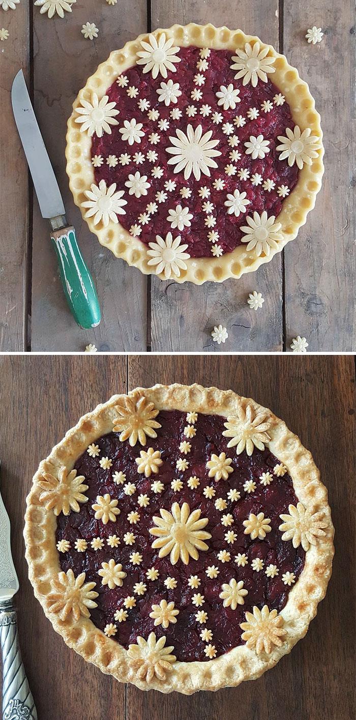 Baker Shows Before & After Pics Of Her Awesome Pie Crusts, And The Result Is Too Pretty To Eat Baker Shows Before & After Pics Of Her Awesome Pie Crusts, And The Result Is Too Pretty To Eat