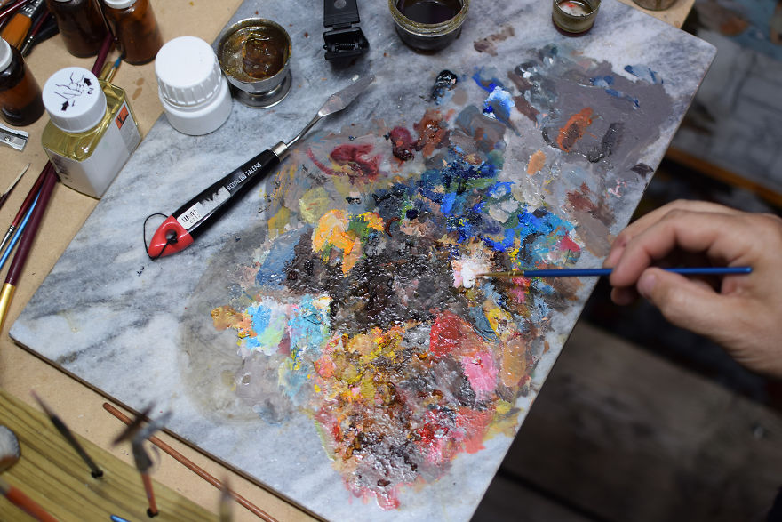 It Took My Dad 2.5 Years + Heart And Kidney Failure To Paint This, And You Have To See It In Full Size To Really Appreciate It