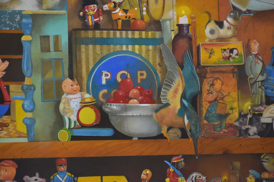 It Took My Dad 2.5 Years + Heart And Kidney Failure To Paint This, And You Have To See It In Full Size To Really Appreciate It