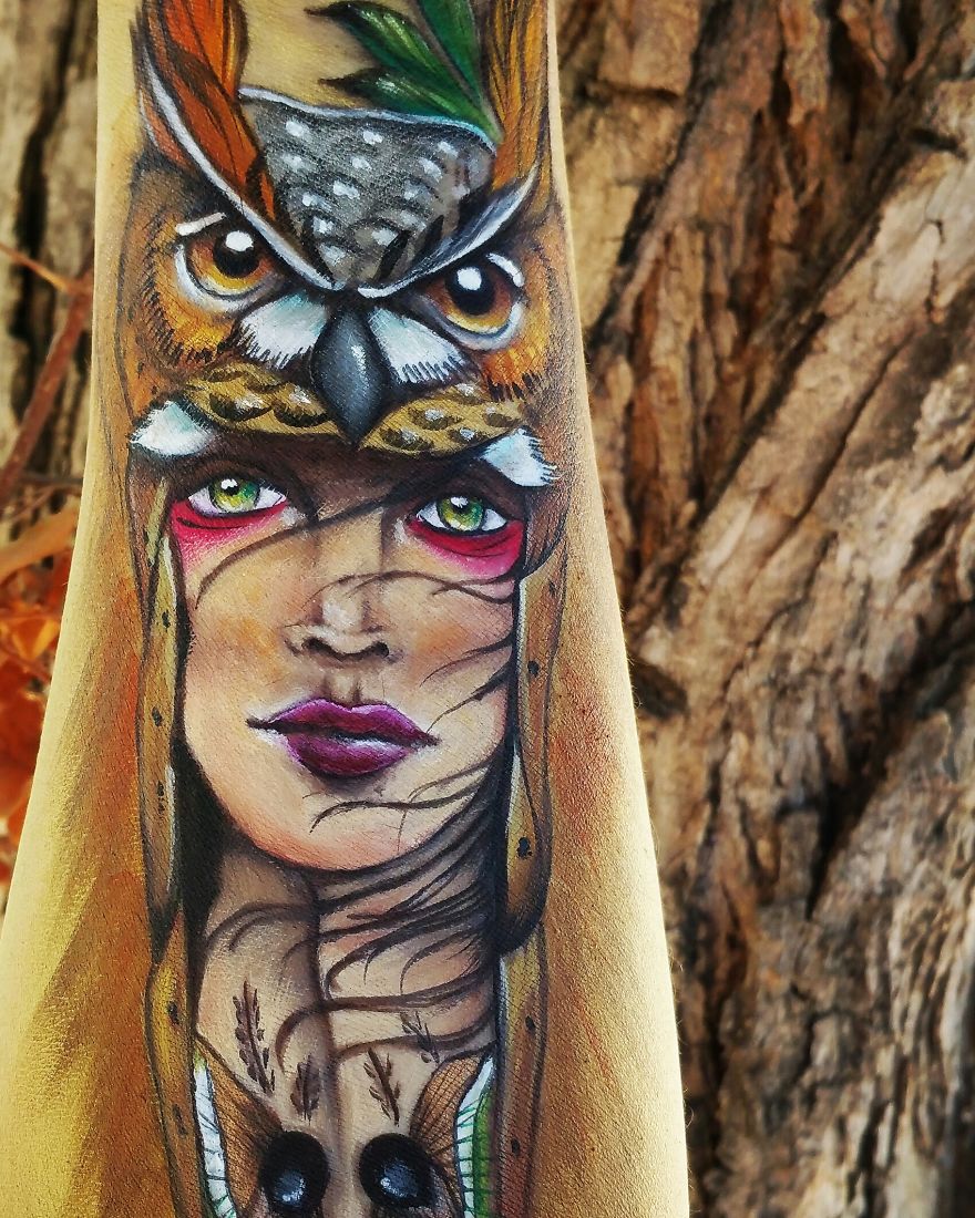 I Paint Intricate Faces Of Women On My Arms I Paint Intricate Faces Of Women On My Arms