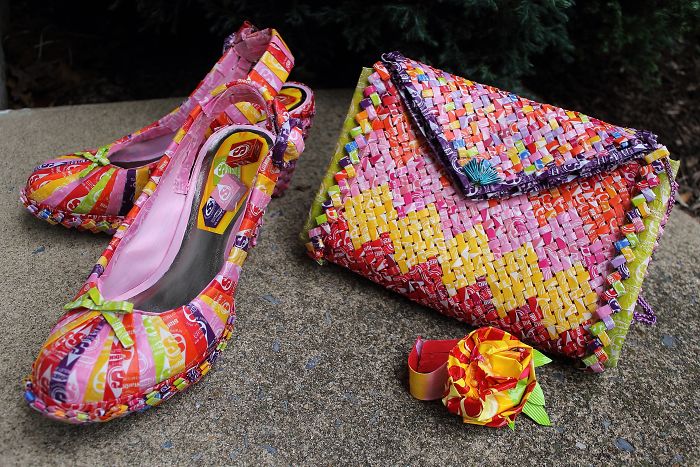 I Made A Purse And Heels To Match The Dress Made Of 10k Starburst Wrappers