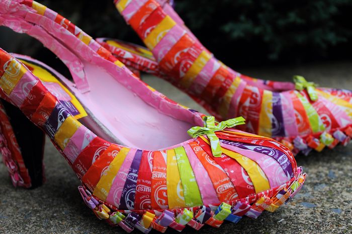 I Made A Purse And Heels To Match The Dress Made Of 10k Starburst Wrappers