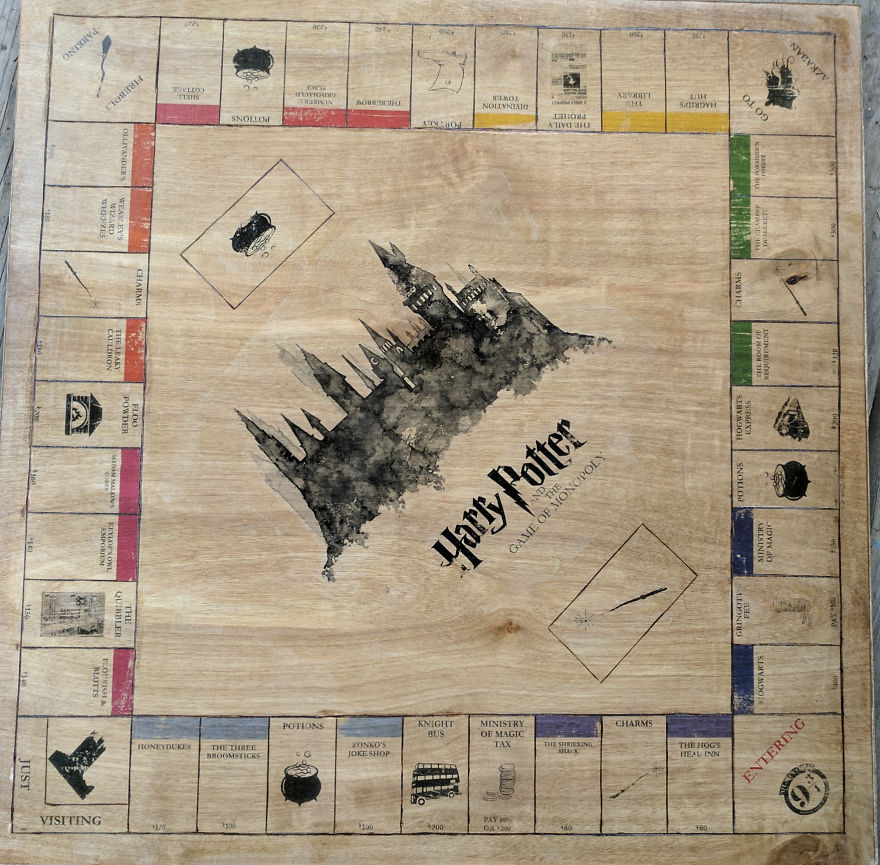 I Made A Harry Potter Monopoly Board For My Best Friend&#8217;s Birthday