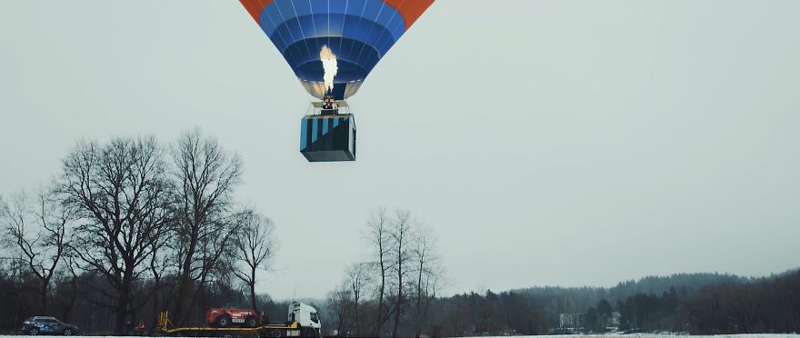 A Company Literally Flew A House Over Lithuania A Company Literally Flew A House Over Lithuania