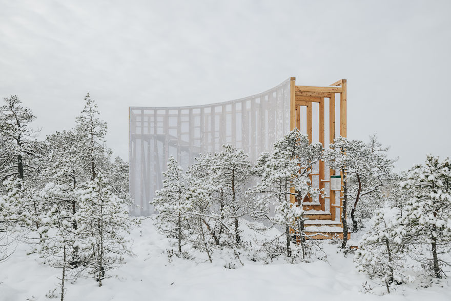 Estonia, Where Winter Still Prevails: Students Build A Staircase-Tower For Bog Watching