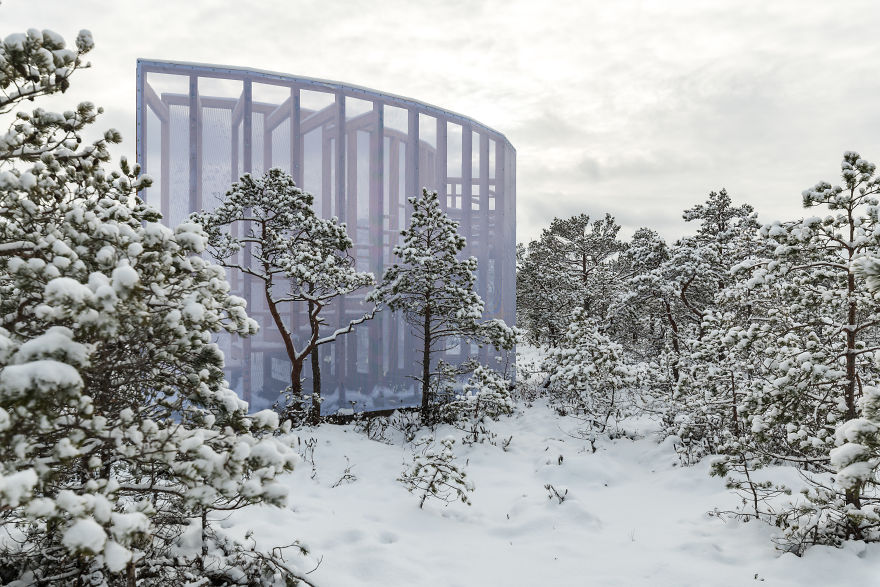 Estonia, Where Winter Still Prevails: Students Build A Staircase-Tower For Bog Watching