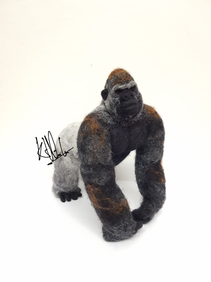 “Sid” The Needle Felted Silverback Gorilla “Sid” The Needle Felted Silverback Gorilla