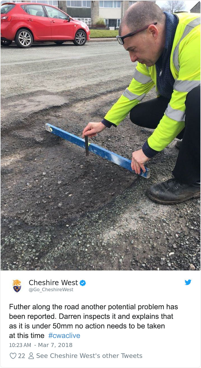 The Internet Can&#8217;t Stop Trolling This County&#8217;s Tweet Showing How They Deal With Potholes