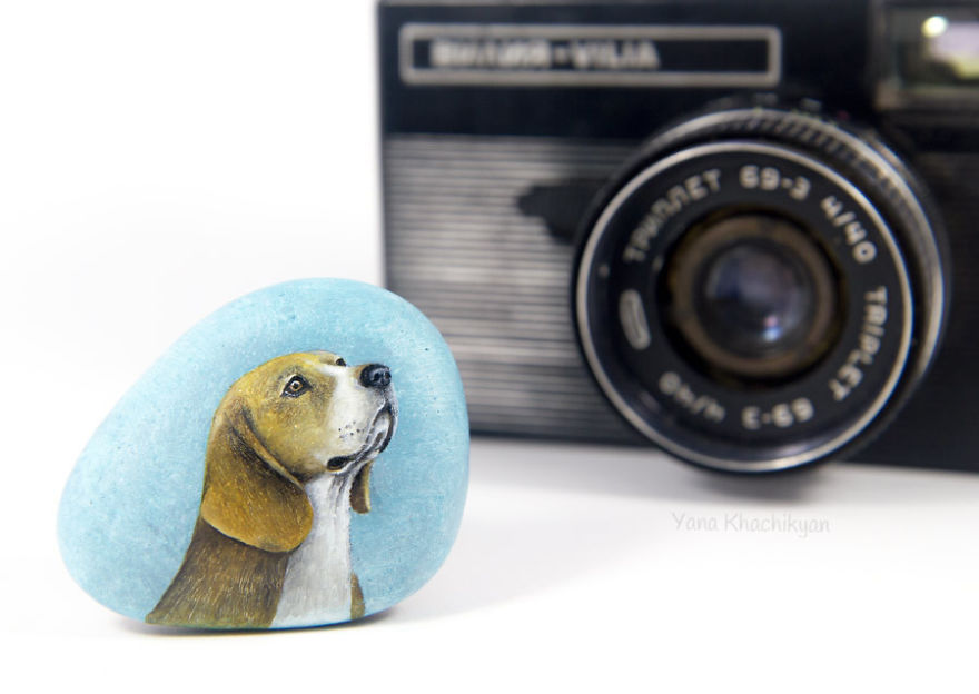 I Paint Miniature Pet Portraits On Stones Which Touch My Heart Every Single Time