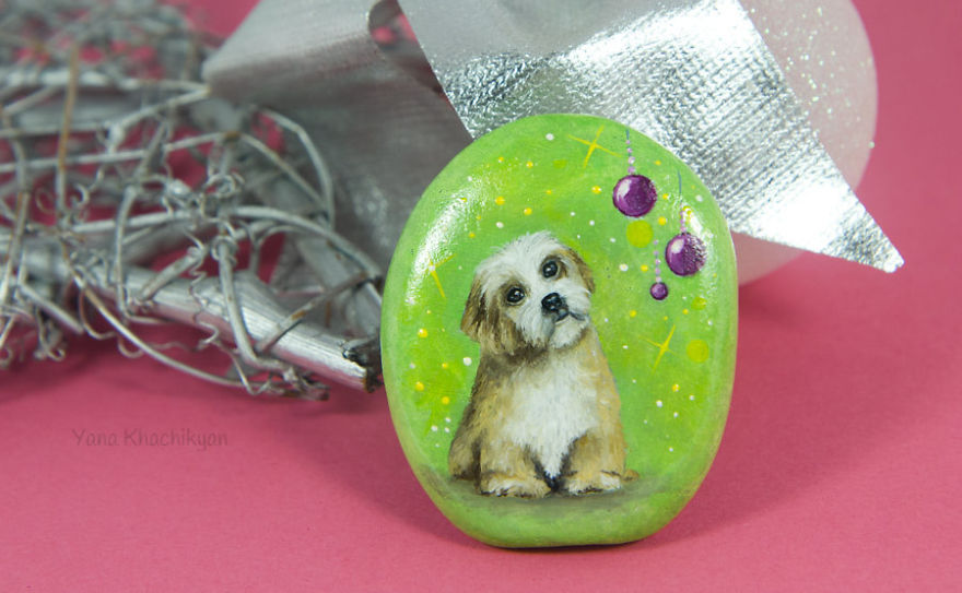 I Paint Miniature Pet Portraits On Stones Which Touch My Heart Every Single Time